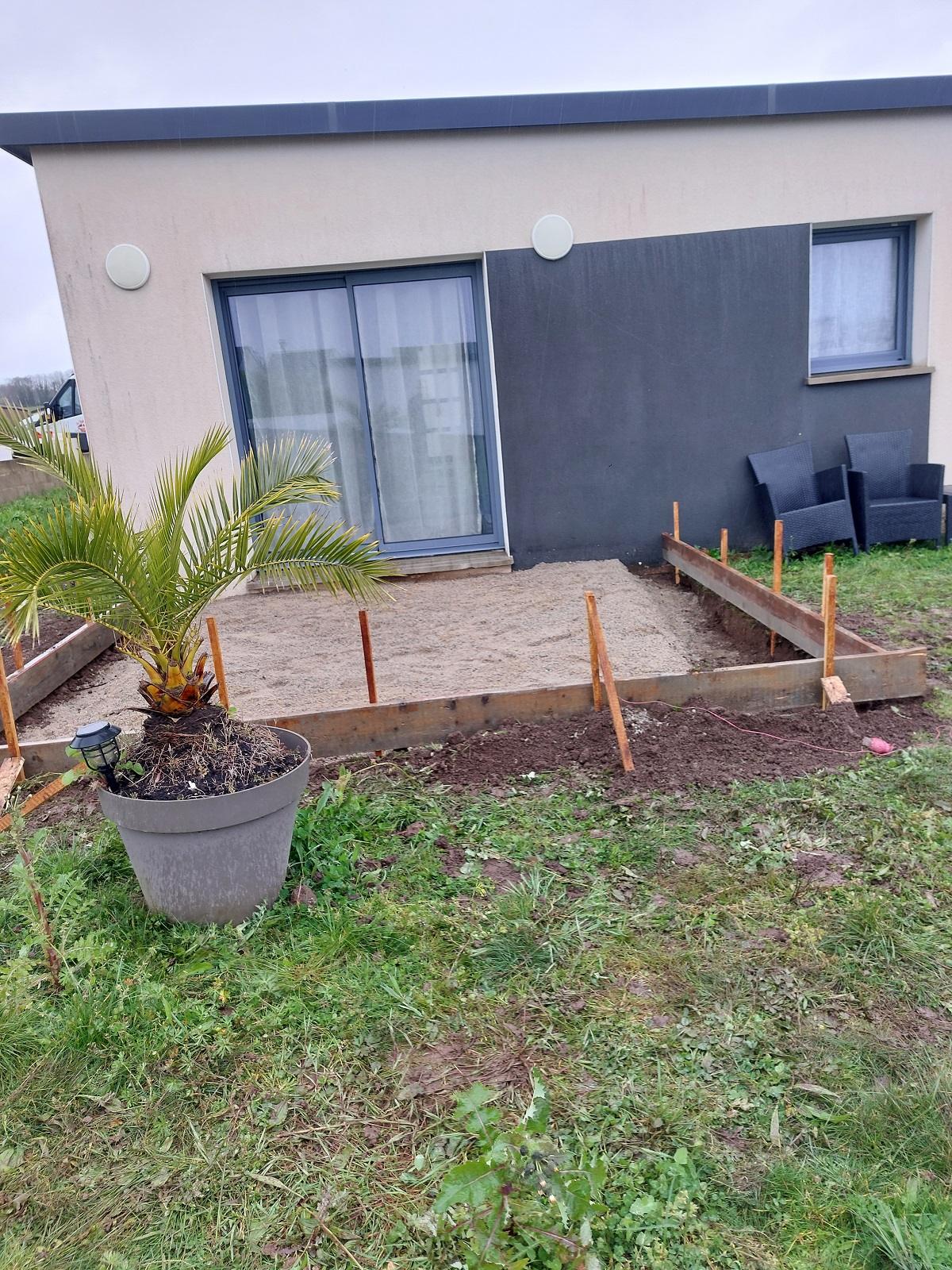 création d'une terrasse entreprise Ar Yeun maçonnerie